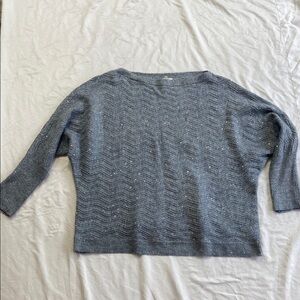 Maurices Blue and Gray Crew Neck Sweater with Textured Knit